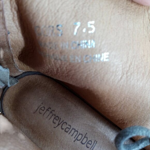 Jeffrey Campbell Cors Lace Up Open Toe Boots Booties Size 7.5 Suede Beige - Picture 11 of 15